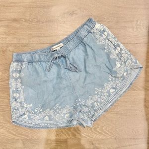 a&f blue floral shorts